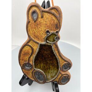 Vintage Victoria Littlejohn Ceramics Teddy Bear Wall Hanging Gorpcore